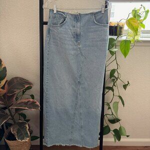 Mango Raw Hem Denim‎ Skirt Size Small